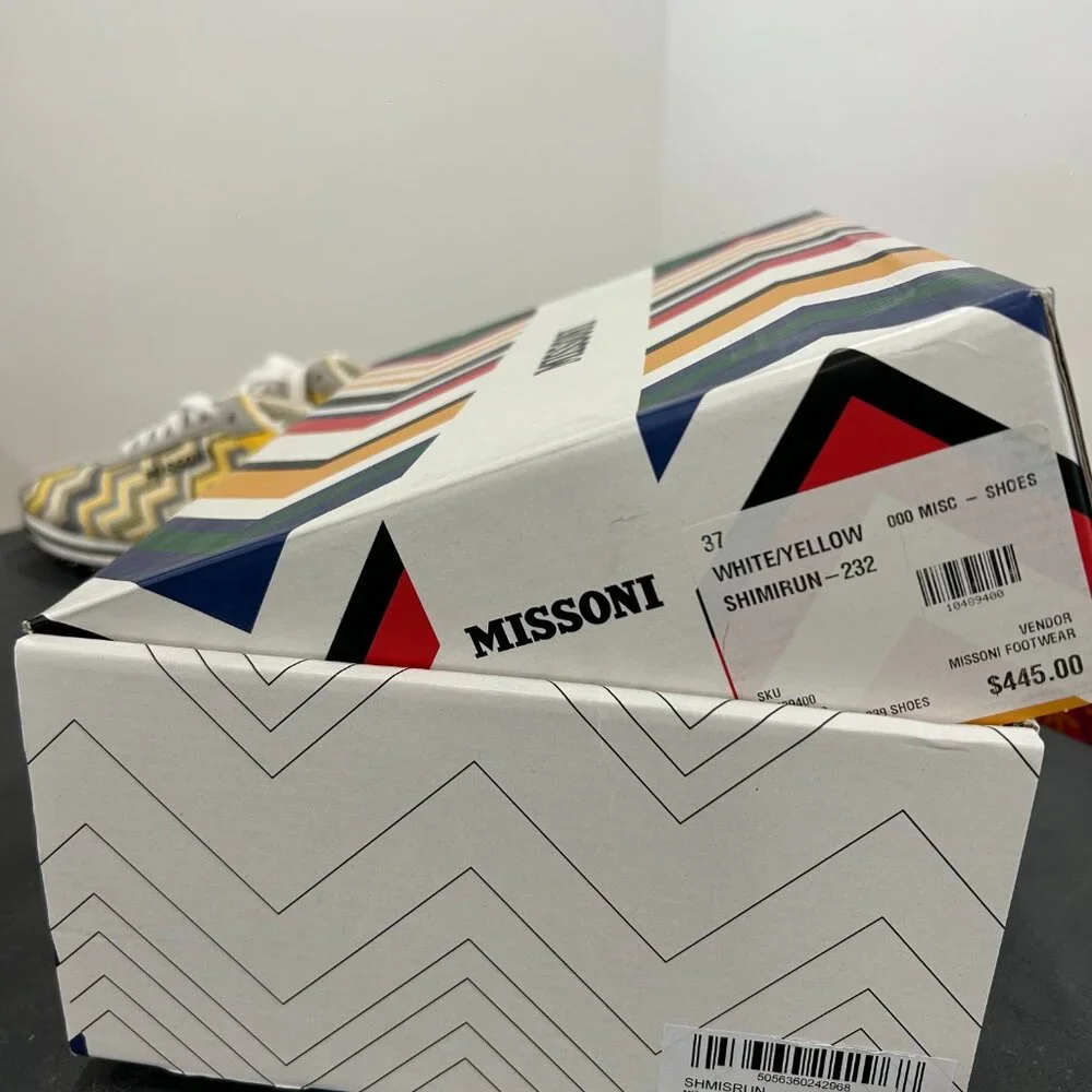 Missoni White/Yellow Shimirun Sneaker (Size 37) BRAND NEW - Picture 2 of 5